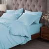 Superior Egyptian Cotton 300 Thread Count Duvet Cover Set, Soft Comforter Covers, Luxury Bedding Essentials, Button Closure, Includes 1 Duvet Cover, 1 Pillow Sham, Twin, Teal(Light Blue – Z)