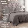 Superior Egyptian Cotton 300 Thread Count Duvet Cover Set, Soft Comforter Covers, Luxury Bedding Essentials, Button Closure, Includes 1 Duvet Cover, 1 Pillow Sham, Twin, Teal(Grey – Z)