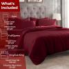 Superior Egyptian Cotton 300 Thread Count Duvet Cover Set, Soft Comforter Covers, Luxury Bedding Essentials, Button Closure, Includes 1 Duvet Cover, 1 Pillow Sham, Twin, Teal(Burgundy – Z)