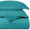 Superior Egyptian Cotton 300 Thread Count Duvet Cover Set, Soft Comforter Covers, Luxury Bedding Essentials, Button Closure, Includes 1 Duvet Cover, 1 Pillow Sham, Twin, Teal(Teal – Z)