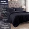 Superior Egyptian Cotton 300 Thread Count Duvet Cover Set, Soft Comforter Covers, Luxury Bedding Essentials, Button Closure, Includes 1 Duvet Cover, 1 Pillow Sham, Twin, Teal(Navy Blue – Z)