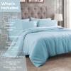 Superior Egyptian Cotton 300 Thread Count Duvet Cover Set, Soft Comforter Covers, Luxury Bedding Essentials, Button Closure, Includes 1 Duvet Cover, 1 Pillow Sham, Twin, Teal(Light Blue – Z)