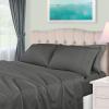 Superior Egyptian Cotton 4 Piece Sheet Set, 650 Thread Count, Eco-Friendly, Sustainable Sheets, Ultra-Soft Basics, Solid, Deep Pocket Fitted Sheet, Flat Sheet, Pillowcases, King, White(Grey)