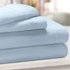 Superior Egyptian Cotton 4 Piece Sheet Set, 650 Thread Count, Eco-Friendly, Sustainable Sheets, Ultra-Soft Basics, Solid, Deep Pocket Fitted Sheet, Flat Sheet, Pillowcases, King, White(Light Blue)