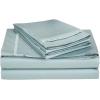Superior Egyptian Cotton 4 Piece Sheet Set, 650 Thread Count, Eco-Friendly, Sustainable Sheets, Ultra-Soft Basics, Solid, Deep Pocket Fitted Sheet, Flat Sheet, Pillowcases, King, White(Light Blue)