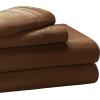 Superior Egyptian Cotton 4 Piece Sheet Set, 650 Thread Count, Eco-Friendly, Sustainable Sheets, Ultra-Soft Basics, Solid, Deep Pocket Fitted Sheet, Flat Sheet, Pillowcases, King, White(Chocolate)