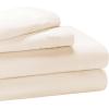 Superior Egyptian Cotton 4 Piece Sheet Set, 650 Thread Count, Eco-Friendly, Sustainable Sheets, Ultra-Soft Basics, Solid, Deep Pocket Fitted Sheet, Flat Sheet, Pillowcases, King, White(Ivory)
