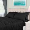 Superior Egyptian Cotton 4 Piece Sheet Set, 650 Thread Count, Eco-Friendly, Sustainable Sheets, Ultra-Soft Basics, Solid, Deep Pocket Fitted Sheet, Flat Sheet, Pillowcases, King, White(Black)