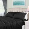 Superior Egyptian Cotton 4 Piece Sheet Set, 650 Thread Count, Eco-Friendly, Sustainable Sheets, Ultra-Soft Basics, Solid, Deep Pocket Fitted Sheet, Flat Sheet, Pillowcases, King, White(Black)