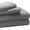 Superior Egyptian Cotton 4 Piece Sheet Set, 650 Thread Count, Eco-Friendly, Sustainable Sheets, Ultra-Soft Basics, Solid, Deep Pocket Fitted Sheet, Flat Sheet, Pillowcases, King, White(Grey)