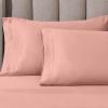 Superior Egyptian Cotton 4 Piece Sheet Set, Luxury 1000 Thread Count, Modern Design, Sustainable Sheets, Soft Basics, Solid, Deep Pocket Fitted Sheet, Flat Sheet, Pillowcases, Olympic Queen, White(Dusted Rose)