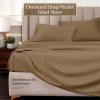 Superior Egyptian Cotton 4 Piece Sheet Set, Luxury 1000 Thread Count, Modern Design, Sustainable Sheets, Soft Basics, Solid, Deep Pocket Fitted Sheet, Flat Sheet, Pillowcases, Olympic Queen, White(Taupe – Z)