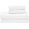 Superior Egyptian Cotton 4 Piece Sheet Set, Luxury 1000 Thread Count, Modern Design, Sustainable Sheets, Soft Basics, Solid, Deep Pocket Fitted Sheet, Flat Sheet, Pillowcases, Olympic Queen, White(White – Z)