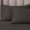 Superior Egyptian Cotton 4 Piece Sheet Set, Luxury 1000 Thread Count, Modern Design, Sustainable Sheets, Soft Basics, Solid, Deep Pocket Fitted Sheet, Flat Sheet, Pillowcases, Olympic Queen, White(Charcoal)