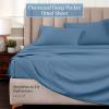 Superior Egyptian Cotton 4 Piece Sheet Set, Luxury 1000 Thread Count, Modern Design, Sustainable Sheets, Soft Basics, Solid, Deep Pocket Fitted Sheet, Flat Sheet, Pillowcases, Olympic Queen, White(Medium Blue – Z)