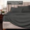 Superior Egyptian Cotton 4 Piece Sheet Set, Luxury 1000 Thread Count, Modern Design, Sustainable Sheets, Soft Basics, Solid, Deep Pocket Fitted Sheet, Flat Sheet, Pillowcases, Olympic Queen, White(Grey – Z)