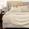 Superior Egyptian Cotton 4 Piece Sheet Set, Luxury 1000 Thread Count, Modern Design, Sustainable Sheets, Soft Basics, Solid, Deep Pocket Fitted Sheet, Flat Sheet, Pillowcases, Olympic Queen, White(Ivory – Z)