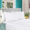 Superior Egyptian Cotton 4 Piece Sheet Set, Luxury 1000 Thread Count, Modern Design, Sustainable Sheets, Soft Basics, Solid, Deep Pocket Fitted Sheet, Flat Sheet, Pillowcases, Olympic Queen, White(A White)
