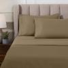 Superior Egyptian Cotton 4 Piece Sheet Set, Luxury 1000 Thread Count, Modern Design, Sustainable Sheets, Soft Basics, Solid, Deep Pocket Fitted Sheet, Flat Sheet, Pillowcases, Olympic Queen, White(Taupe)