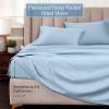 Superior Egyptian Cotton 4 Piece Sheet Set, Luxury 1000 Thread Count, Modern Design, Sustainable Sheets, Soft Basics, Solid, Deep Pocket Fitted Sheet, Flat Sheet, Pillowcases, Olympic Queen, White(Light Blue – Z)