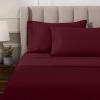 Superior Egyptian Cotton 4 Piece Sheet Set, Luxury 1000 Thread Count, Modern Design, Sustainable Sheets, Soft Basics, Solid, Deep Pocket Fitted Sheet, Flat Sheet, Pillowcases, Olympic Queen, White(Burgundy)