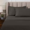 Superior Egyptian Cotton 4 Piece Sheet Set, Luxury 1000 Thread Count, Modern Design, Sustainable Sheets, Soft Basics, Solid, Deep Pocket Fitted Sheet, Flat Sheet, Pillowcases, Olympic Queen, White(Charcoal)