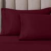 Superior Egyptian Cotton 4 Piece Sheet Set, Luxury 1000 Thread Count, Modern Design, Sustainable Sheets, Soft Basics, Solid, Deep Pocket Fitted Sheet, Flat Sheet, Pillowcases, Olympic Queen, White(Burgundy)