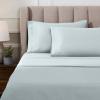 Superior Egyptian Cotton 4 Piece Sheet Set, Luxury 1000 Thread Count, Modern Design, Sustainable Sheets, Soft Basics, Solid, Deep Pocket Fitted Sheet, Flat Sheet, Pillowcases, Olympic Queen, White(Baby Blue)