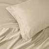 Superior Egyptian Cotton 4 Piece Sheet Set, Luxury 1000 Thread Count, Modern Design, Sustainable Sheets, Soft Basics, Solid, Deep Pocket Fitted Sheet, Flat Sheet, Pillowcases, Olympic Queen, White(Tan)