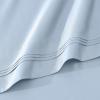 Superior Egyptian Cotton 4 Piece Sheet Set, Luxury 1000 Thread Count, Modern Design, Sustainable Sheets, Soft Basics, Solid, Deep Pocket Fitted Sheet, Flat Sheet, Pillowcases, Olympic Queen, White(Light Blue)
