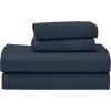 Superior Egyptian Cotton 4 Piece Sheet Set, Luxury 1000 Thread Count, Modern Design, Sustainable Sheets, Soft Basics, Solid, Deep Pocket Fitted Sheet, Flat Sheet, Pillowcases, Olympic Queen, White(Navy Blue – Z)