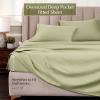 Superior Egyptian Cotton 4 Piece Sheet Set, Luxury 1000 Thread Count, Modern Design, Sustainable Sheets, Soft Basics, Solid, Deep Pocket Fitted Sheet, Flat Sheet, Pillowcases, Olympic Queen, White(Sage – Z)
