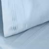 Superior Egyptian Cotton 4 Piece Sheet Set, Luxury 1000 Thread Count, Modern Design, Sustainable Sheets, Soft Basics, Solid, Deep Pocket Fitted Sheet, Flat Sheet, Pillowcases, Olympic Queen, White(Light Blue – Z)