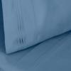 Superior Egyptian Cotton 4 Piece Sheet Set, Luxury 1000 Thread Count, Modern Design, Sustainable Sheets, Soft Basics, Solid, Deep Pocket Fitted Sheet, Flat Sheet, Pillowcases, Olympic Queen, White(Medium Blue – Z)