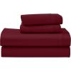 Superior Egyptian Cotton 4 Piece Sheet Set, Luxury 1000 Thread Count, Modern Design, Sustainable Sheets, Soft Basics, Solid, Deep Pocket Fitted Sheet, Flat Sheet, Pillowcases, Olympic Queen, White(Burgundy – Z)