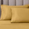 Superior Egyptian Cotton 4 Piece Sheet Set, Luxury 1000 Thread Count, Modern Design, Sustainable Sheets, Soft Basics, Solid, Deep Pocket Fitted Sheet, Flat Sheet, Pillowcases, Olympic Queen, White(Gold)