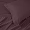 Superior Egyptian Cotton 4 Piece Sheet Set, Luxury 1000 Thread Count, Modern Design, Sustainable Sheets, Soft Basics, Solid, Deep Pocket Fitted Sheet, Flat Sheet, Pillowcases, Olympic Queen, White(Plum)