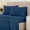 Superior Egyptian Cotton 4 Piece Sheet Set, Luxury 1200 Thread Count, Eco-Friendly, Sustainable Sheets, Ultra-Soft Basics, Solid, Deep Pocket Fitted Sheet, Flat Sheet, Pillowcases, King, White(Navy Blue – Z)