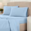 Superior Egyptian Cotton 4 Piece Sheet Set, Luxury 1200 Thread Count, Eco-Friendly, Sustainable Sheets, Ultra-Soft Basics, Solid, Deep Pocket Fitted Sheet, Flat Sheet, Pillowcases, King, White(Light Blue – Z)