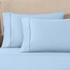 Superior Egyptian Cotton 4 Piece Sheet Set, Luxury 1200 Thread Count, Eco-Friendly, Sustainable Sheets, Ultra-Soft Basics, Solid, Deep Pocket Fitted Sheet, Flat Sheet, Pillowcases, King, White(Light Blue – Z)