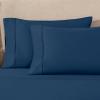 Superior Egyptian Cotton 4 Piece Sheet Set, Luxury 1200 Thread Count, Eco-Friendly, Sustainable Sheets, Ultra-Soft Basics, Solid, Deep Pocket Fitted Sheet, Flat Sheet, Pillowcases, King, White(Navy Blue – Z)