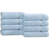 Superior Egyptian Cotton Bath Towel Set, Towels For Home Bathroom, Master, Guest Bath, Decor Essentials, Quick Dry, Absorbent, Large Body Towels, Spa, Hotel, Resort, Adult, Kids, Set of 8, Canary(Light Blue – Z)