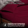 Superior Egyptian Cotton Sheet Set Premium 400 Thread Count 100% Egyptian Cotton Solid Sheets Set Soft Sateen Weave Hotel Style 18″ Deep Pocket Fitted Flat and Pillow Cases – Twin XL, Burgundy(Burgundy)