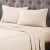 Superior Egyptian Cotton Sheet Set Premium 400 Thread Count 100% Egyptian Cotton Solid Sheets Set Soft Sateen Weave Hotel Style 18″ Deep Pocket Fitted Flat and Pillow Cases – Twin XL, Burgundy(Ivory)