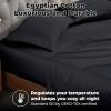 Superior Egyptian Cotton Sheet Set Premium 400 Thread Count 100% Egyptian Cotton Solid Sheets Set Soft Sateen Weave Hotel Style 18″ Deep Pocket Fitted Flat and Pillow Cases – Twin XL, Burgundy(Navy Blue)