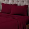 Superior Egyptian Cotton Sheet Set Premium 400 Thread Count 100% Egyptian Cotton Solid Sheets Set Soft Sateen Weave Hotel Style 18″ Deep Pocket Fitted Flat and Pillow Cases – Twin XL, Burgundy(Burgundy)