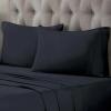 Superior Egyptian Cotton Sheet Set Premium 400 Thread Count 100% Egyptian Cotton Solid Sheets Set Soft Sateen Weave Hotel Style 18″ Deep Pocket Fitted Flat and Pillow Cases – Twin XL, Burgundy(Navy Blue)