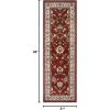Superior Elegant Kingfield Collection Area Rug, 8mm Pile Height with Jute Backing, Classic Bordered Rug Design, Anti-Static, Water-Repellent Rugs – Black, 2’7″ x 8′ Runner(Red)