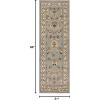 Superior Elegant Kingfield Collection Area Rug, 8mm Pile Height with Jute Backing, Classic Bordered Rug Design, Anti-Static, Water-Repellent Rugs – Black, 2’7″ x 8′ Runner(Blue)