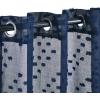 Superior Embellished Poppy Sheer Curtains, Window Accents, Perfect for Natural Light, Modern, Transtitional, Bohemian, Floral Design with Grommets, Curtain Set of 2 Panels, 52″ X 63″, Lemon Drop(Navy Blue)
